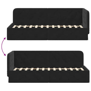 Κρεβάτι Γωνίας Μαύρο 80 x 200 cm Βελούδο