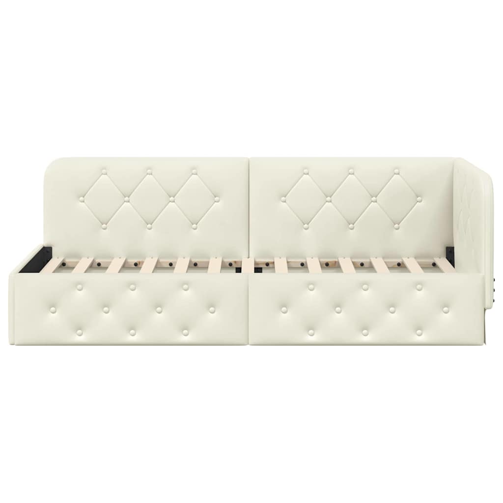 Κρεβάτι Γωνίας Κρεμ 80 x 200 cm Βελούδο