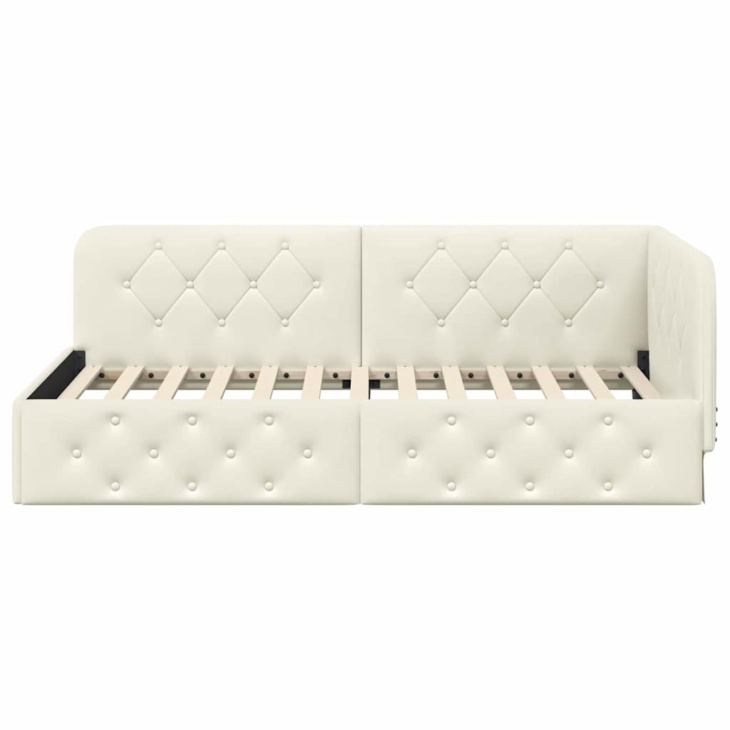 Κρεβάτι Γωνίας Κρεμ 90 x 200 cm Βελούδο