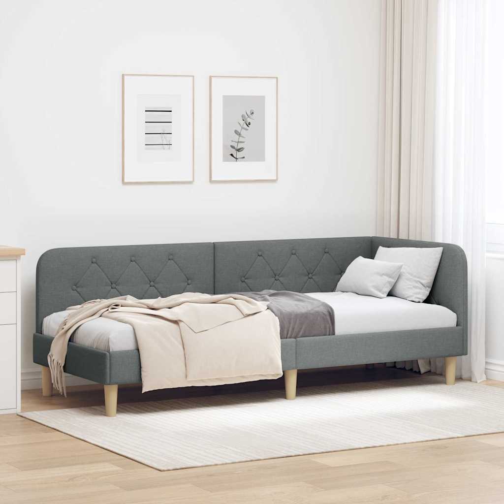 Κρεβάτι Γωνίας Σκούρο Γκρι 80 x 200 cm ύφασμα
