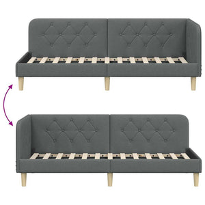 Κρεβάτι Γωνίας Σκούρο Γκρι 80 x 200 cm ύφασμα
