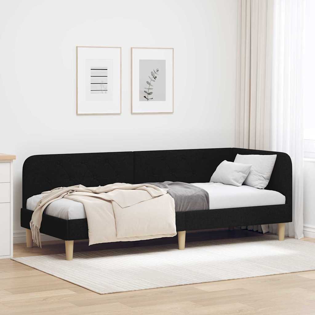 Κρεβάτι Γωνίας Μαύρο 80 x 200 cm ύφασμα