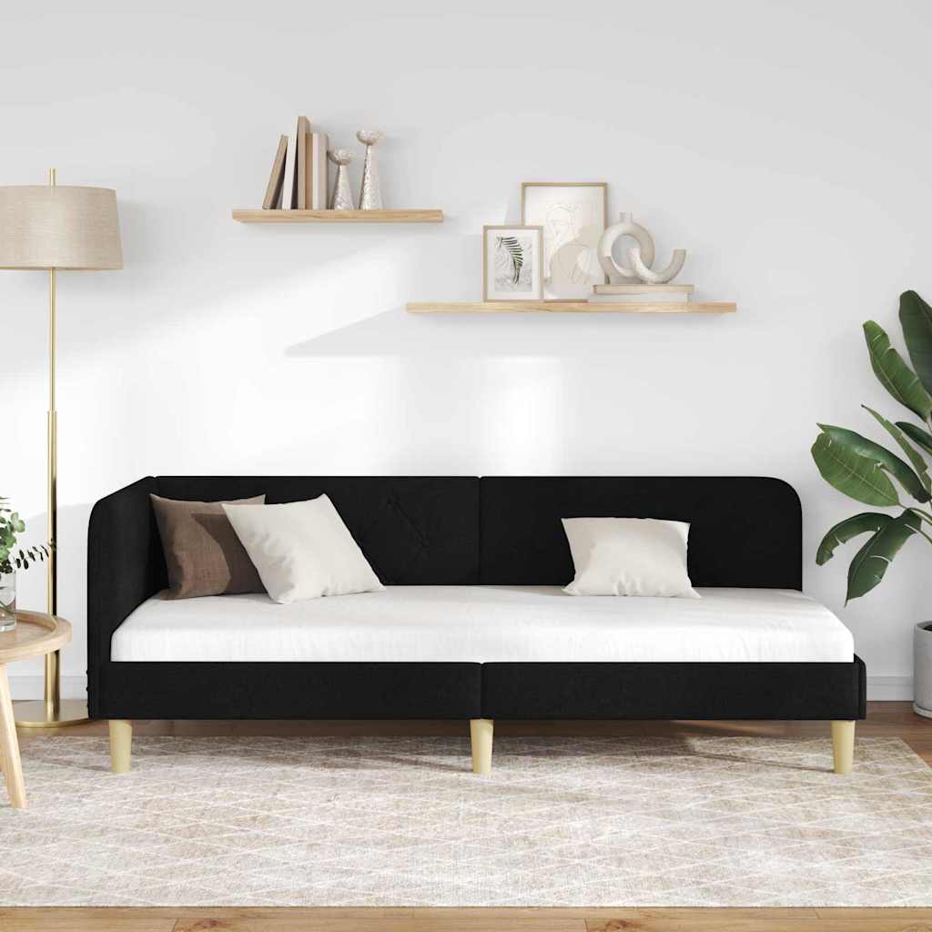 Κρεβάτι Γωνίας Μαύρο 80 x 200 cm ύφασμα