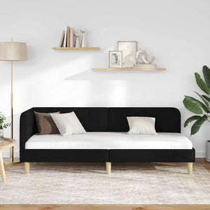 Κρεβάτι Γωνίας Μαύρο 80 x 200 cm ύφασμα