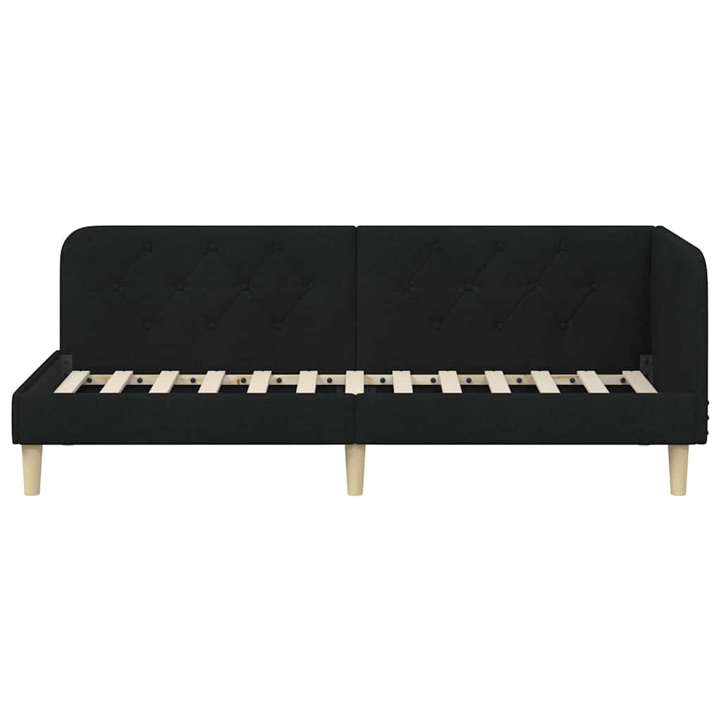 Κρεβάτι Γωνίας Μαύρο 80 x 200 cm ύφασμα
