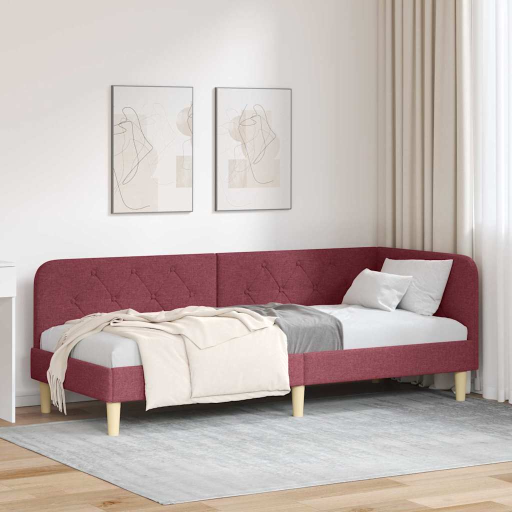 Κρεβάτι Γωνίας Κόκκινο 80 x 200 cm ύφασμα