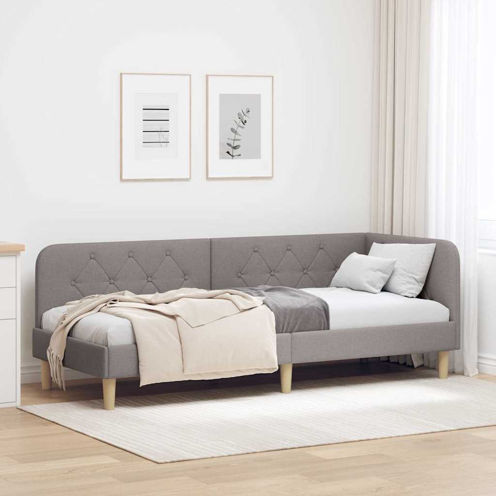 Κρεβάτι Γωνίας Taupe 80 x 200 cm ύφασμα