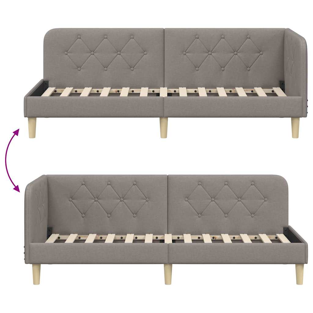 Κρεβάτι Γωνίας Taupe 80 x 200 cm ύφασμα