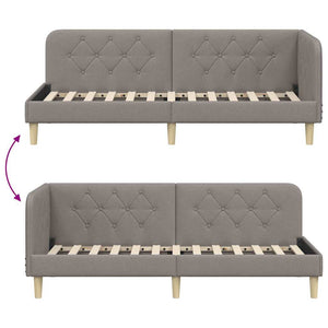 Κρεβάτι Γωνίας Taupe 80 x 200 cm ύφασμα