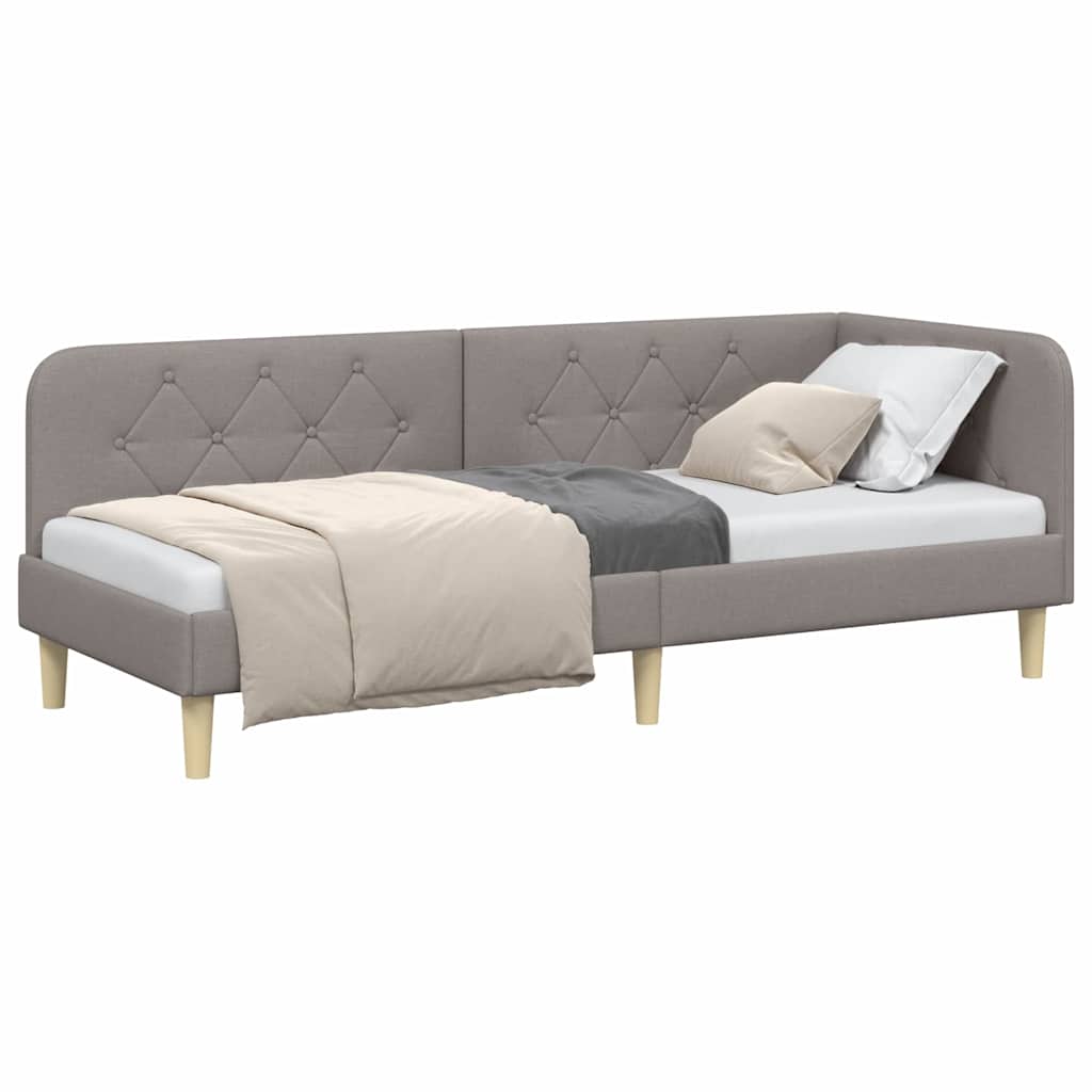Κρεβάτι Γωνίας Taupe 80 x 200 cm ύφασμα