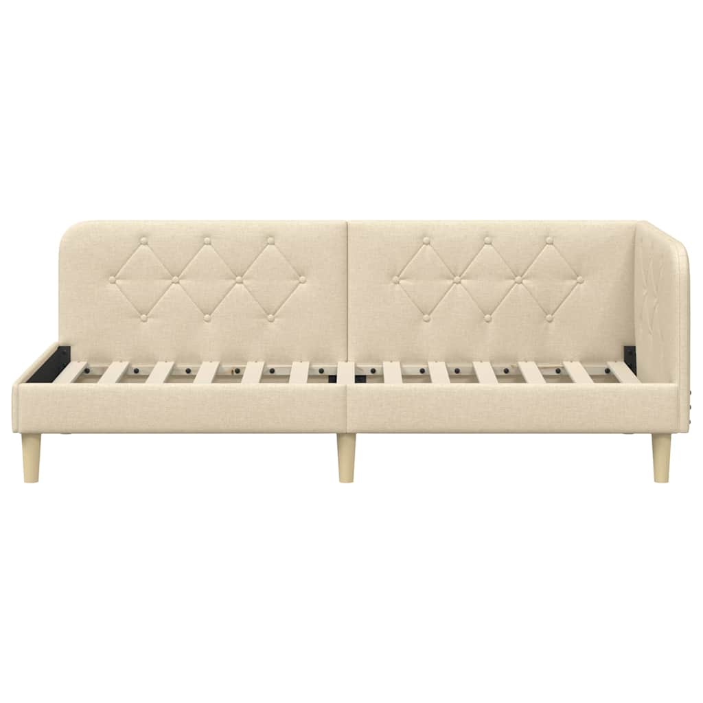 Κρεβάτι Γωνίας Κρεμ 80 x 200 cm ύφασμα