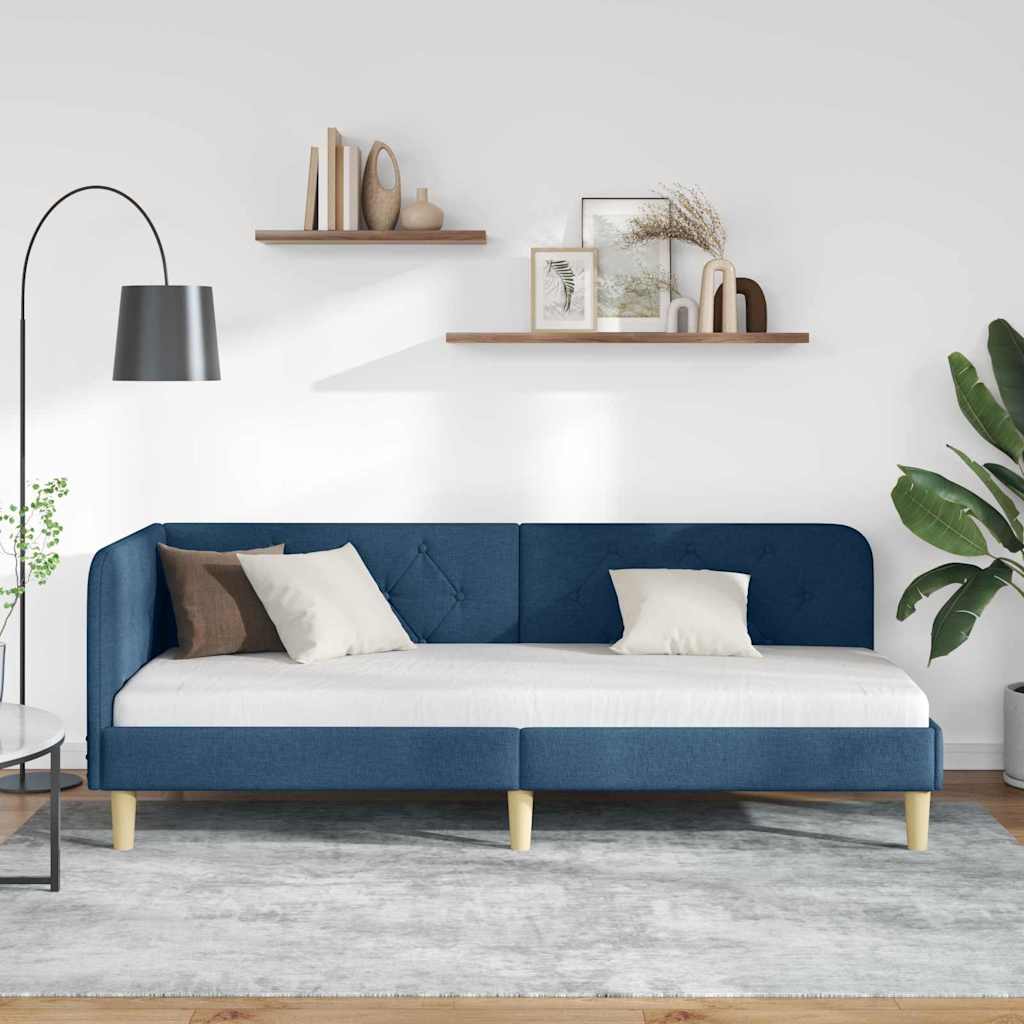 Κρεβάτι Γωνίας Μπλε 80 x 200 cm ύφασμα
