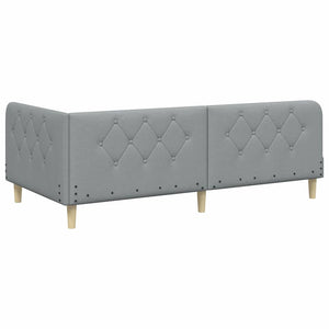 Κρεβάτι Γωνίας με κεφαλάρι Ανοιχτό γκρι 90 x 190 cm ύφασμα - Pakobazaar
