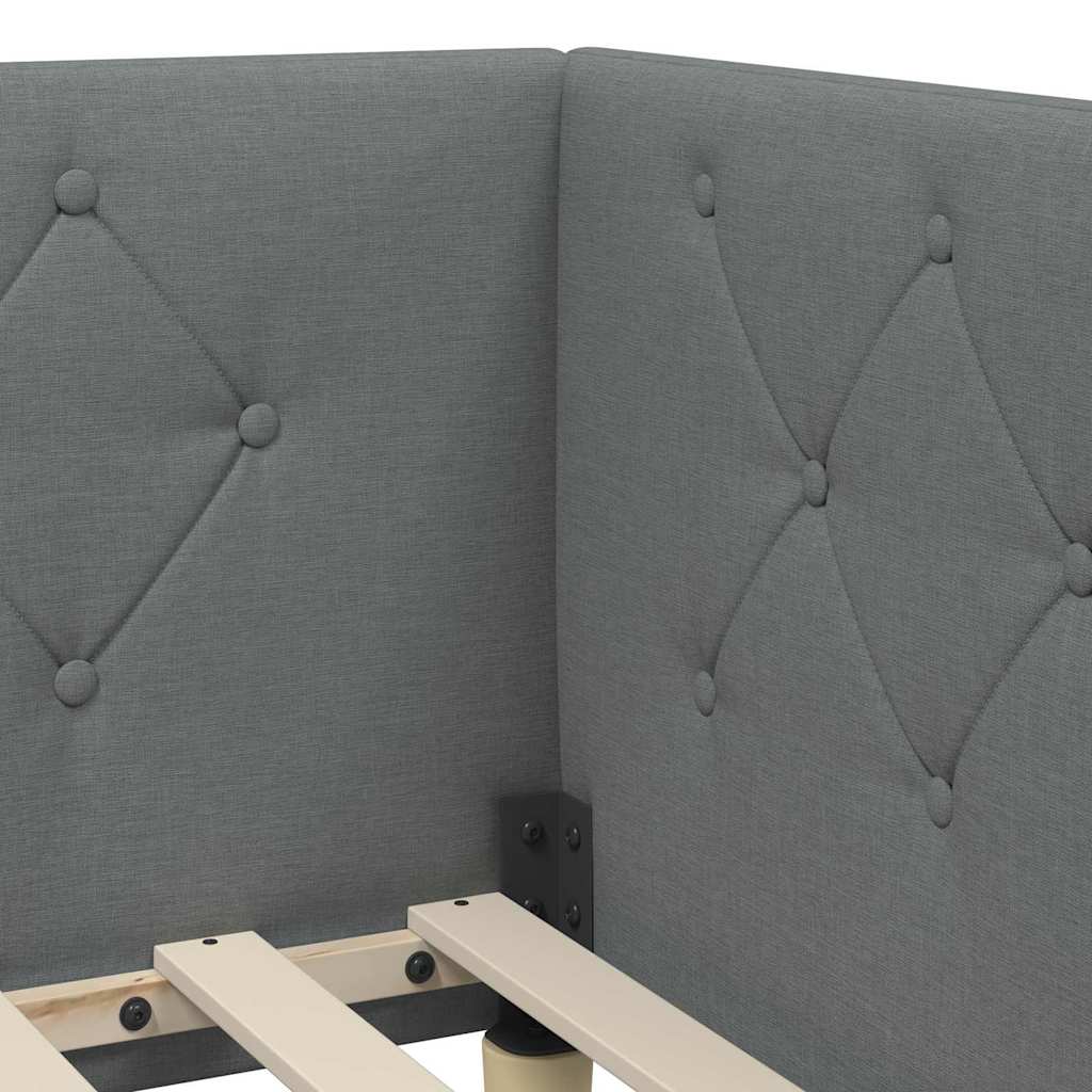 Κρεβάτι Γωνίας Σκούρο Γκρι 90 x 190 cm ύφασμα