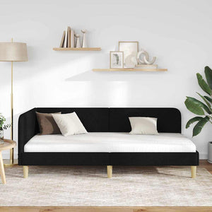 Κρεβάτι Γωνίας Μαύρο 90 x 190 cm ύφασμα