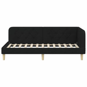 Κρεβάτι Γωνίας Μαύρο 90 x 190 cm ύφασμα