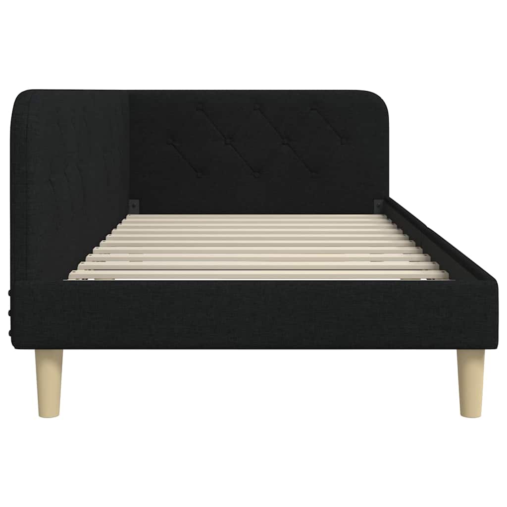 Κρεβάτι Γωνίας Μαύρο 90 x 190 cm ύφασμα