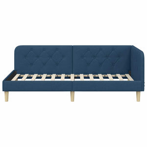 Κρεβάτι Γωνίας Μπλε 90 x 190 cm ύφασμα