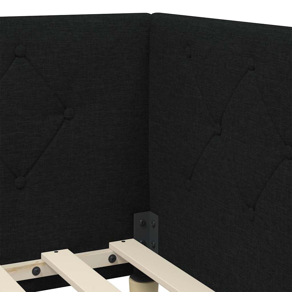 Κρεβάτι Γωνίας Μαύρο 90 x 200 cm ύφασμα