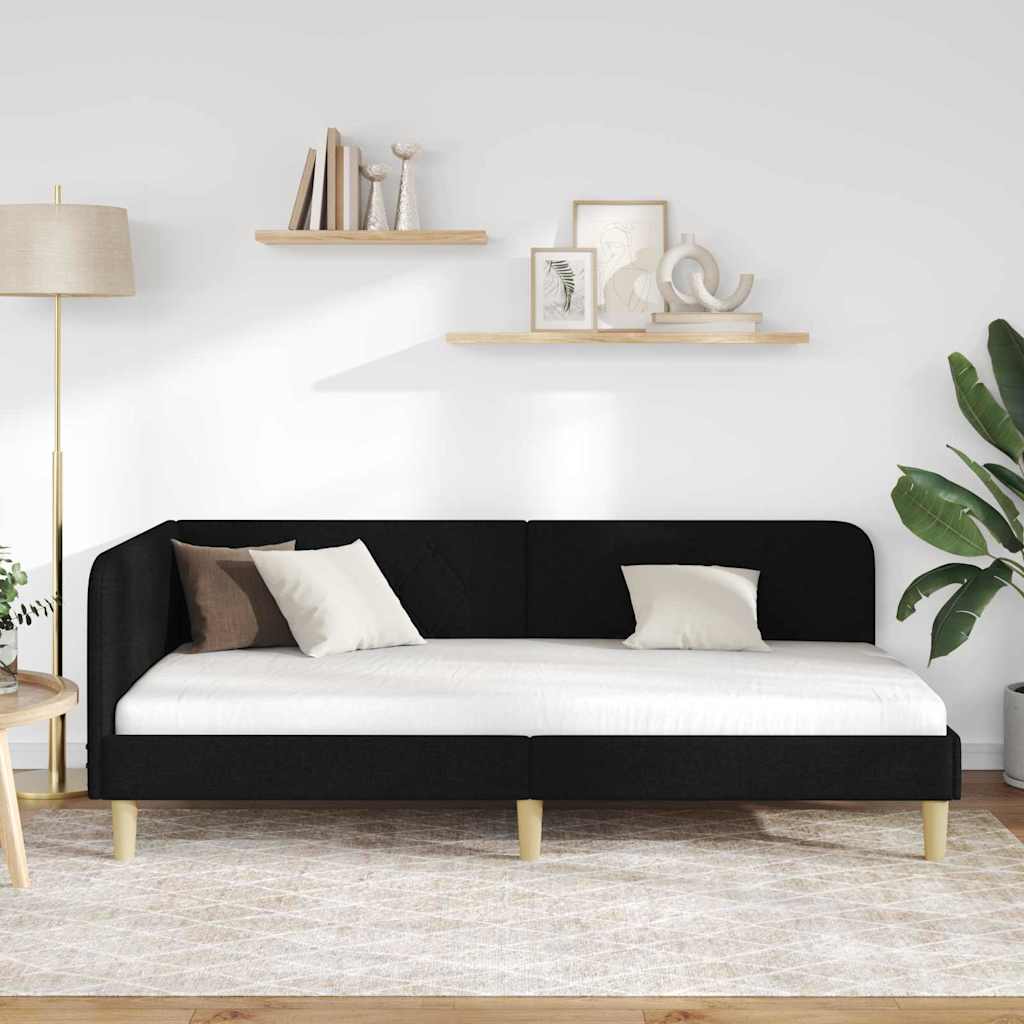 Κρεβάτι Γωνίας Μαύρο 90 x 200 cm ύφασμα