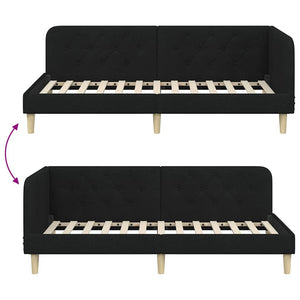 Κρεβάτι Γωνίας Μαύρο 90 x 200 cm ύφασμα