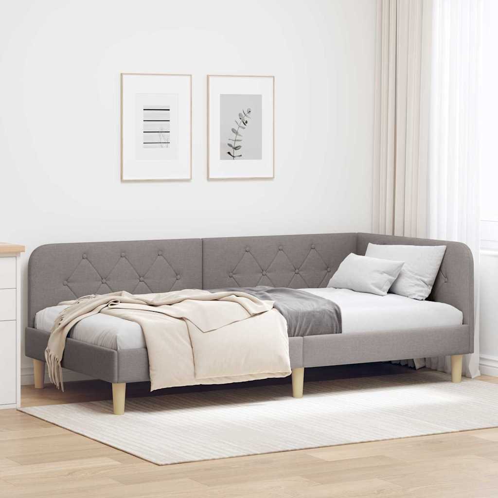 Κρεβάτι Γωνίας Taupe 90 x 200 cm ύφασμα