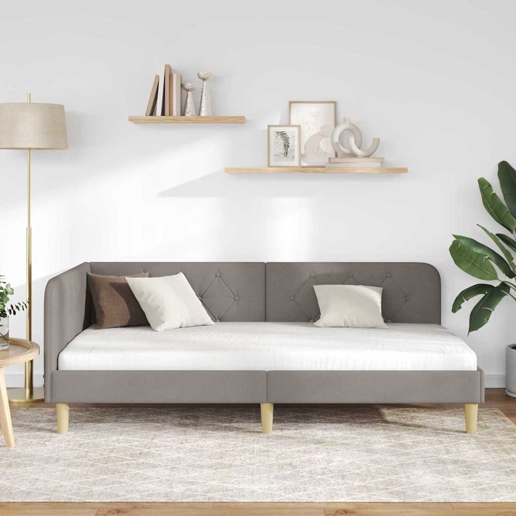 Κρεβάτι Γωνίας Taupe 90 x 200 cm ύφασμα