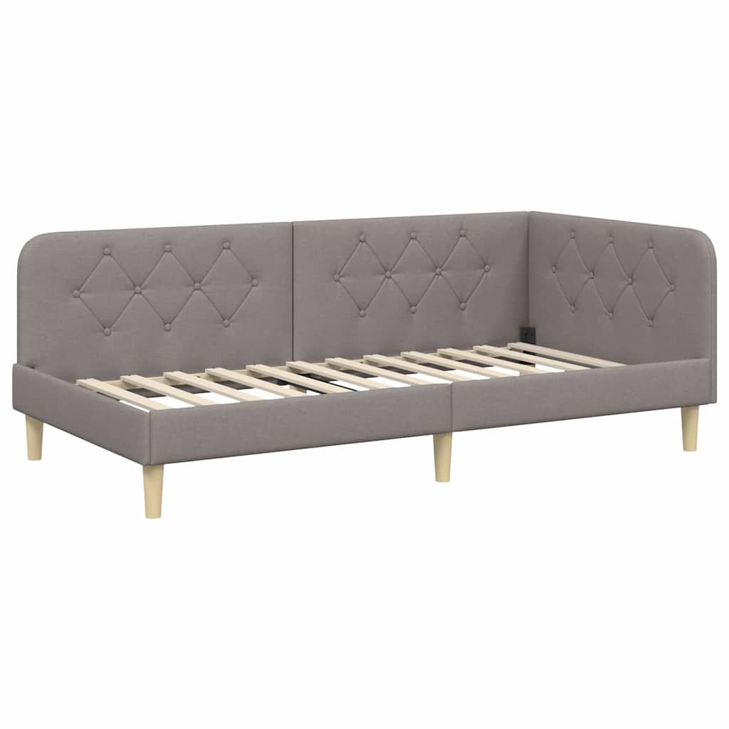 Κρεβάτι Γωνίας Taupe 90 x 200 cm ύφασμα