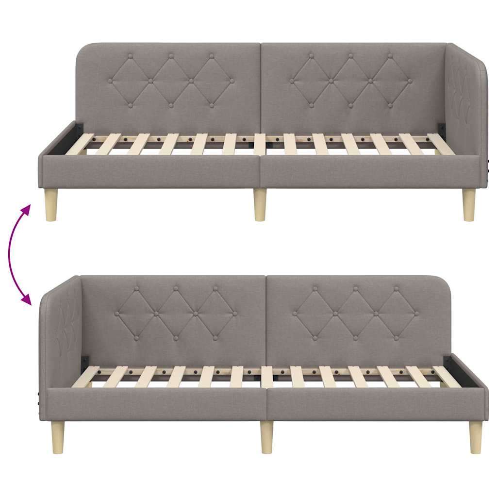 Κρεβάτι Γωνίας Taupe 90 x 200 cm ύφασμα
