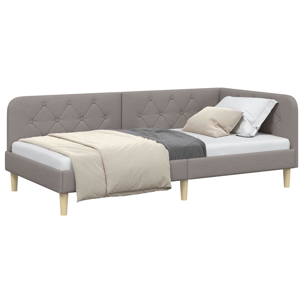 Κρεβάτι Γωνίας Taupe 90 x 200 cm ύφασμα