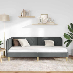 Κρεβάτι Γωνίας Σκούρο Γκρι 100 x 200 cm ύφασμα