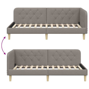 Κρεβάτι Γωνίας Taupe 100 x 200 cm ύφασμα