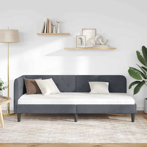 Κρεβάτι Γωνίας Σκούρο Γκρι 80 x 200 cm Βελούδο