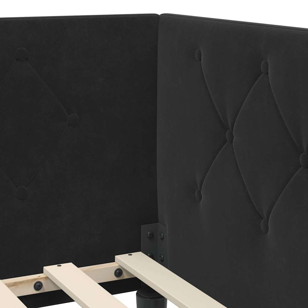 Κρεβάτι Γωνίας Μαύρο 80 x 200 cm Βελούδο