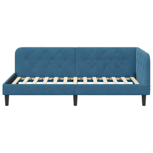 Κρεβάτι Γωνίας Μπλε 90 x 190 cm Βελούδο