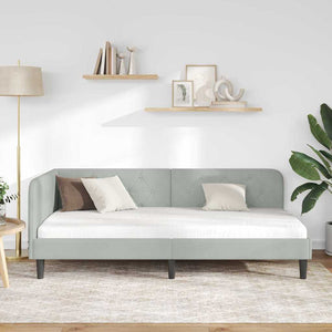 Κρεβάτι Γωνίας με κεφαλάρι Ανοιχτό γκρι 90 x 200 cm Βελούδο - Pakobazaar