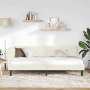 Κρεβάτι Γωνίας Κρεμ 90 x 200 cm Βελούδο