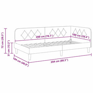 Κρεβάτι Γωνίας Μπλε 100 x 200 cm Βελούδο
