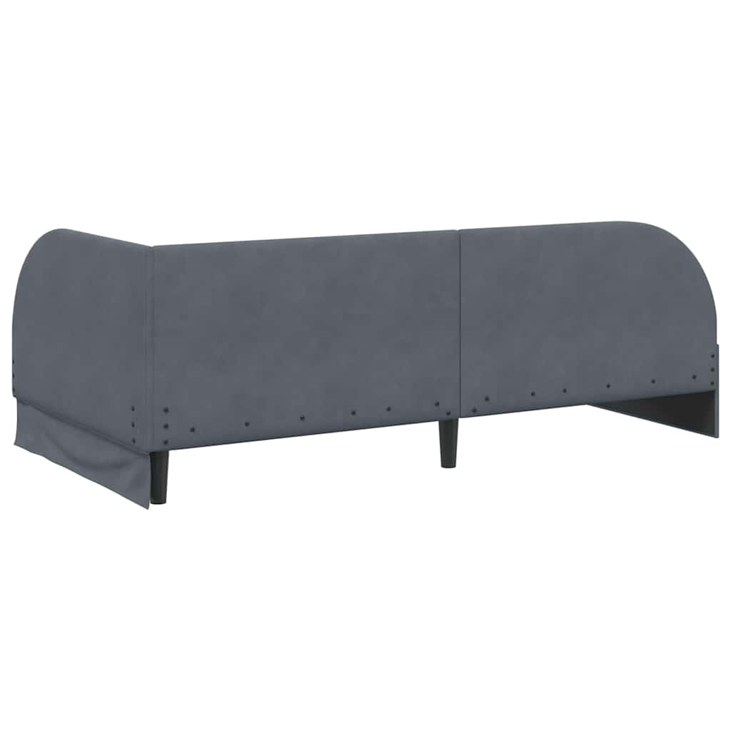 Κρεβάτι Γωνίας Σκούρο Γκρι 90 x 190 cm Βελούδο