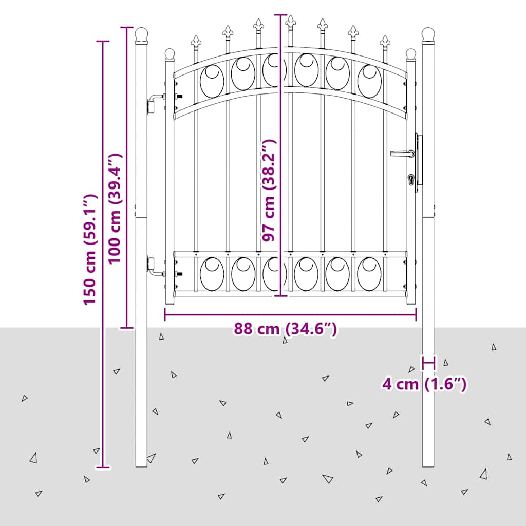 Πύλη Φράχτη με Ακίδες EMMEN 100 x 100 cm