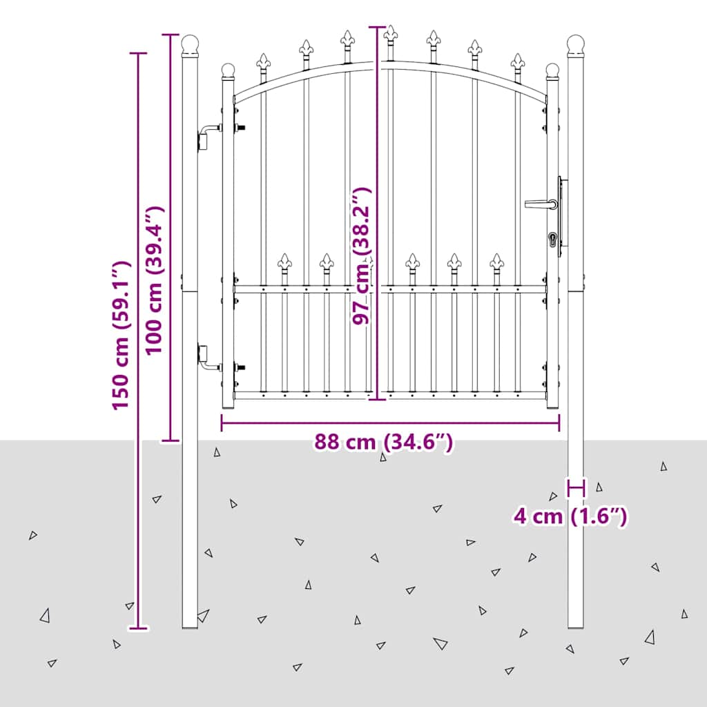 Πύλη Φράχτη με Ακίδες EMMEN 100 x 100 cm