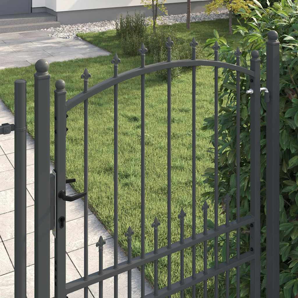 Πύλη Φράχτη με Ακίδες με κλειδαριά Emmen Γκρι 200 x 100 cm