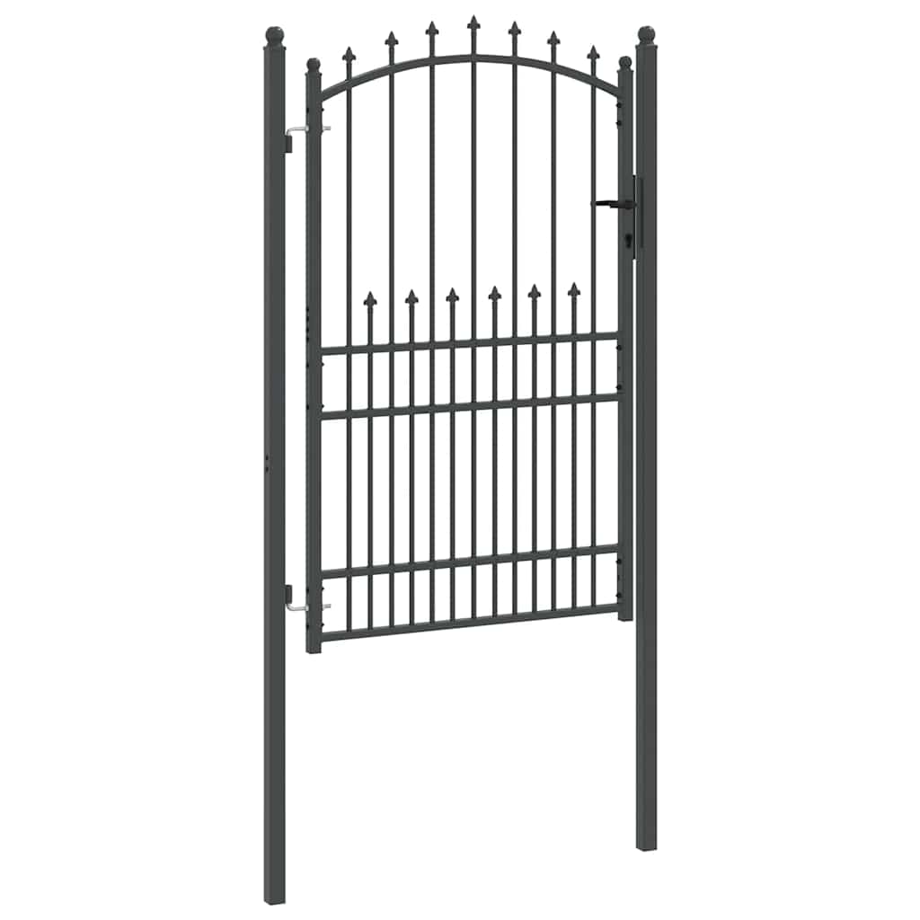 Πύλη Φράχτη με Ακίδες με κλειδαριά Emmen Γκρι 200 x 100 cm