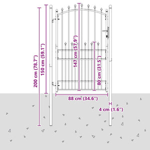 Πύλη Φράχτη με Ακίδες EMMEN 200 x 100 cm