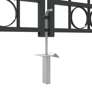 Πύλη Φράχτη ASSEN 401 x 200 εκ. Ατσάλι Γκρι Κλειδώσιμο - Pakobazaar