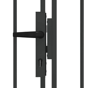 Πύλη Φράχτη ASSEN 401 x 224,5 εκ. Ατσάλι Γκρι Κλειδώσιμο - Pakobazaar