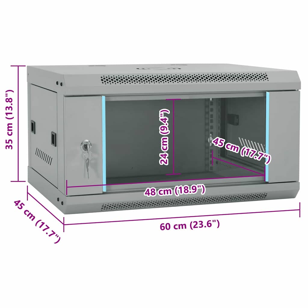 Ντουλάπα δικτύου με αποθήκευση Γκρι 60 x 45 x 35 cm Ατσάλι