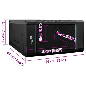 Ντουλάπα δικτύου με αποθήκευση Μαύρο 60 x 60 x 35 cm Ατσάλι - Pakobazaar