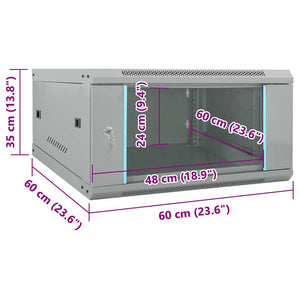 Ντουλάπα δικτύου με αποθήκευση Γκρι 60 x 60 x 35 cm Ατσάλι - Pakobazaar