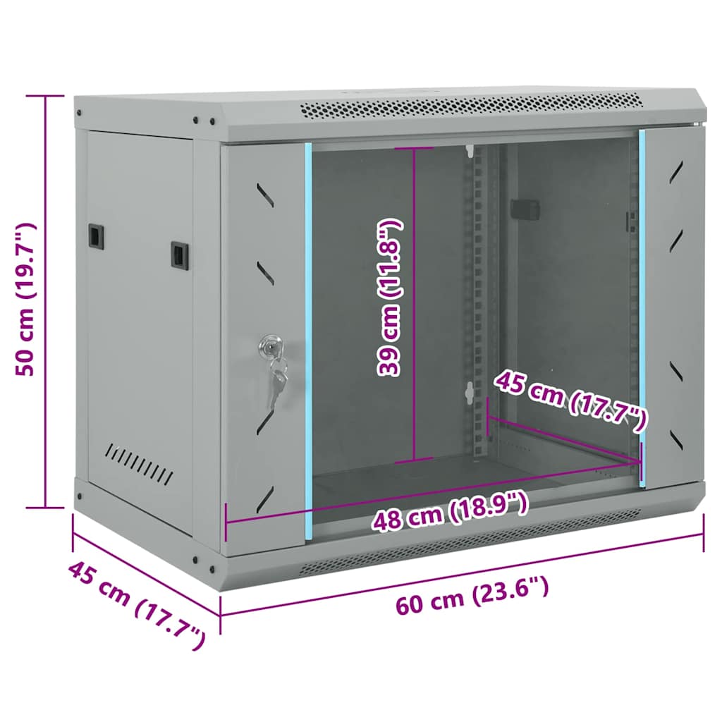 Ντουλάπα δικτύου με αποθήκευση Γκρι 60 x 45 x 50 εκ Ατσάλι - Pakobazaar